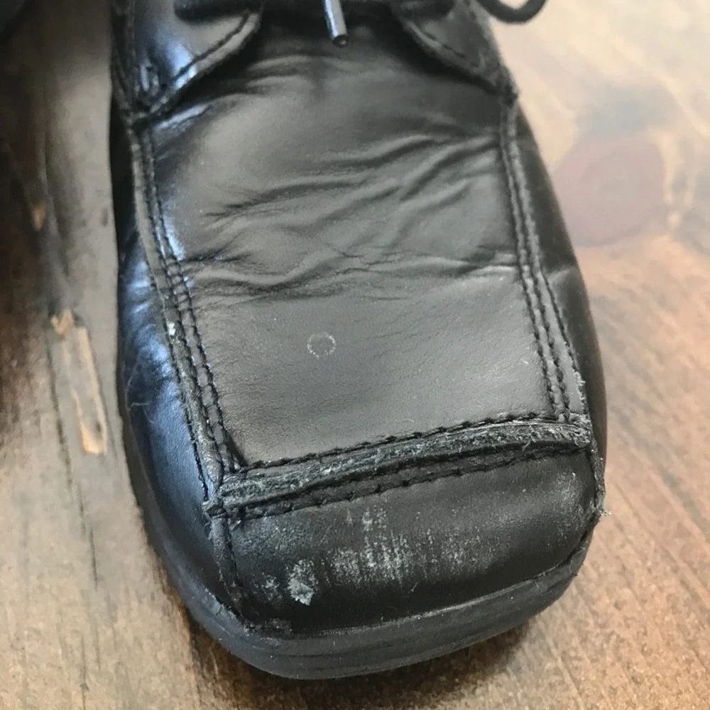 Kenneth Cole New York Boys Black Leather Dress Shoes Size 2.5 Little Kid Lace Up